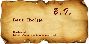 Betz Ibolya névjegykártya